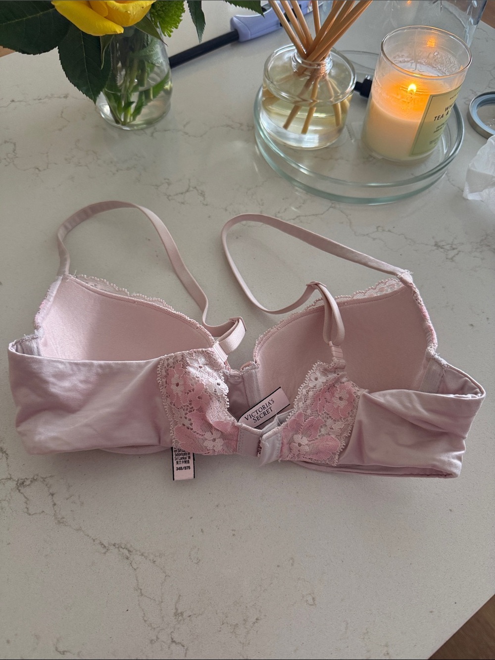 Body by Victoria's Secret Lined Demi Delicate Lace Pink Push-Up underwire 34B - Picture 3 of 3